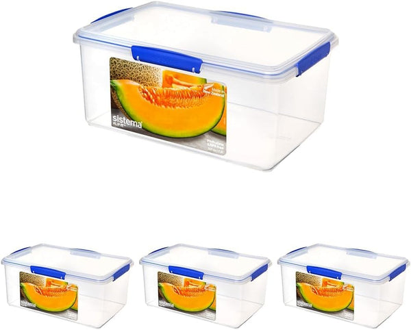 Borcan pentru depozitarea alimentelor Sistema KLIP IT | 9,67 l | borcan de depozitare stivuibil și etanș cu capac, potrivit pentru frigider/congelator | plastic fără BPA | clipsuri albastre | 1 bucată (pachet de 4) Cutii depozitare alimente Naty Shop Titlu implicit