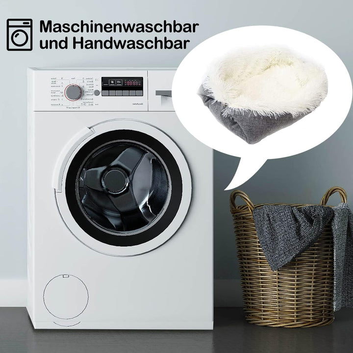 Pat pentru pisici 2 în 1 pernă pufoasă pentru pisici, pernă moale de pluș pentru pisici, loc de dormit lavabil, canapea pentru pisici, pat pentru animale de companie, pat pentru câini, pătură pentru pisici și câini mici (gri)