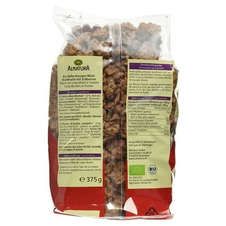 Ovăz organic Crunchy Wild Berry, 375 grame Cereale Naty Shop
