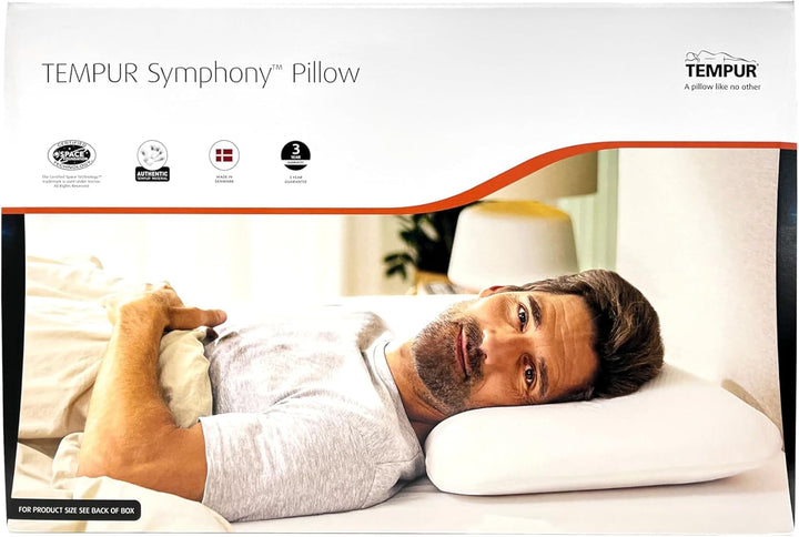 Pernă de dormit TEMPUR Symphony din spumă cu memorie, pernă ergonomică de susținere a gâtului pentru dormit pe spate și lateral, fermă, S (63 X 43 X 11 Cm) Perne standard Naty Shop