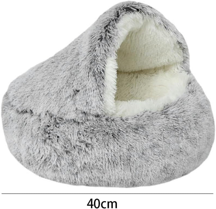 Pat pentru pisici, Pat pufos pentru pisici, Pat rotund pentru animale de companie de 50 cm pentru pisici și căței, Loc de dormit pentru pisici Coș pentru pisici, Peșteră pentru pisici pentru iarnă, Ascunzătoare moale și caldă pentru pisici