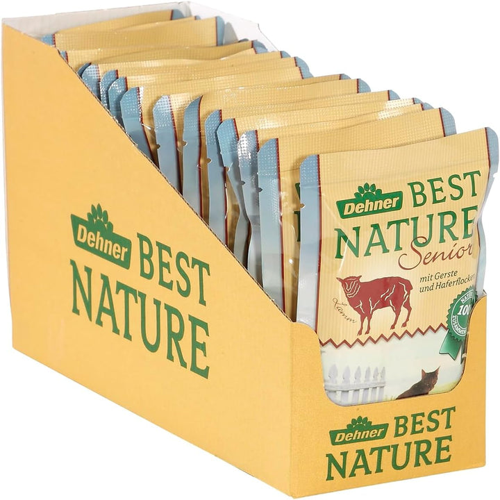 Dehner Best Nature Cat Food Senior, hrană umedă, pentru pisici mai în vârstă, miel, pungă 16 X 85 G (1,36 Kg)
