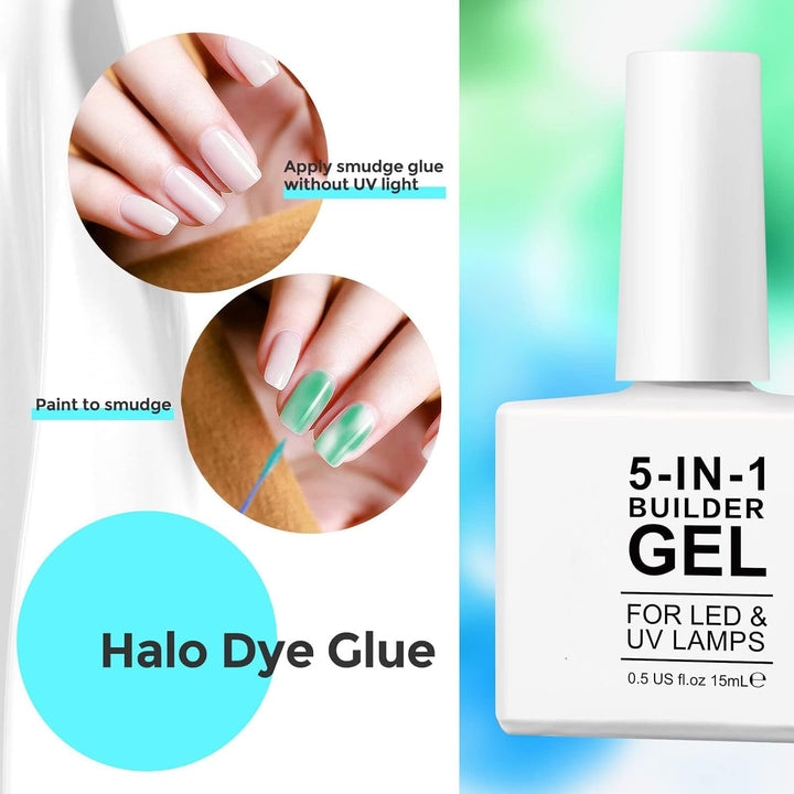 Gel de întărire Builder 5 în 1 15 ml, Gel de întărire pentru unghii, Gel de întărire pentru unghii, Ojă UV/LED pentru extensii de unghii, Extensii, Nail Art, Autocolante, Gel de întărire pentru unghii cu gel (Alb)