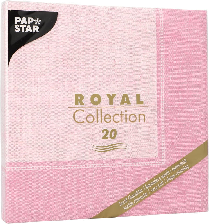 PAPSTAR 50 șervețele ROYAL Collection 1/4-fold 40 Cm X 40 Cm Pink Linum