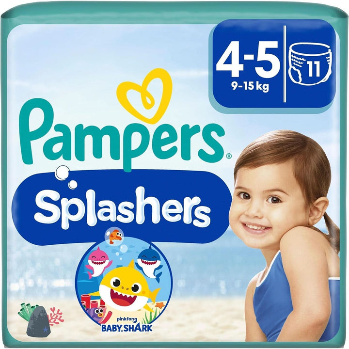 Pampers Scutece pentru copii mărimea 4-5, Splashers, Scutece de baie de unică folosință pentru protecție sigură în apă Mama si Copilul Naty Shop 4-5 (11 buc)