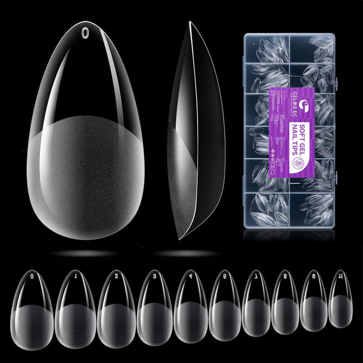 Gelike EC Tipuri de Unghii Pătrate Extra Scurte - Acoperire Completă, Tipuri de Unghii Scurte XS, Tipuri de Unghii Moi cu Gel, Tipuri de Unghii Artificiale din Rășină PMMA Pre-Lustruite pentru Femei, Salon, 120 Bucăți, 12 Mărimi