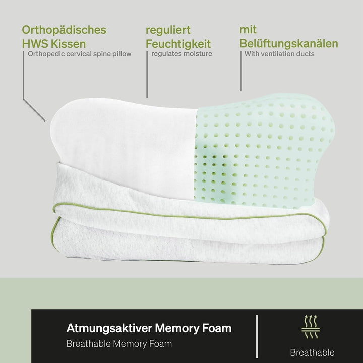 BLACKROLL® Recovery Pillow Set Jersey, Orthopädisches HWS Nackenkissen Aus Memory-Foam - Made in Germany Perne ortopedice cervicale Naty Shop