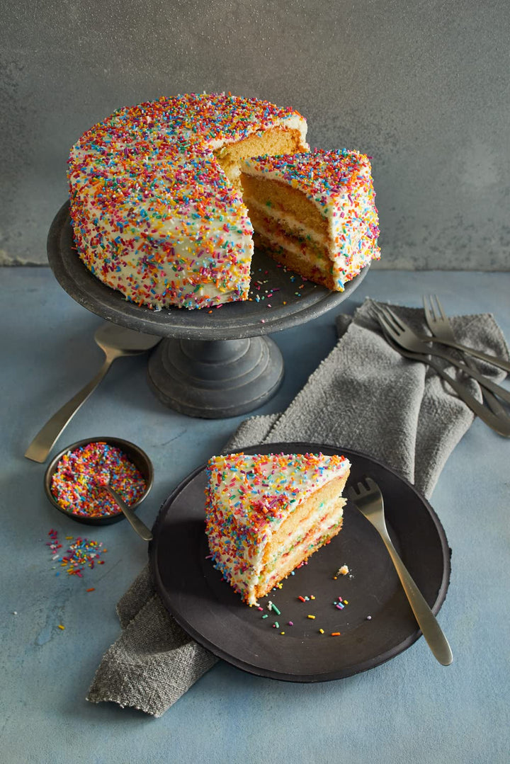 RUF Birthday Cake, Geburtstagskuchen, Schicht-Torte Aus Rührteig Und Konfetti-Streusel, Tortencreme Und Buntem Dekor-Mix, Für Kindergeburtstag, Familienfeier, Einschulung, 1X425G Glazuri si Decor Naty Shop