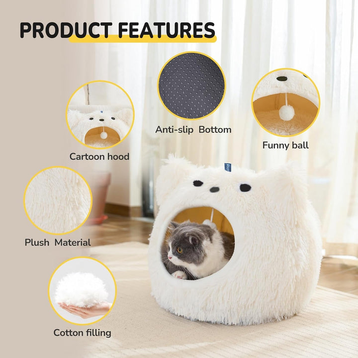 CATISM Pat pentru pisici, pat lavabil, loc de dormit pentru pisici, pernă de pluș pentru animale de companie, casă, pernă pufoasă, pisoi, cățeluș, pat drăgălaș pentru animale de companie
