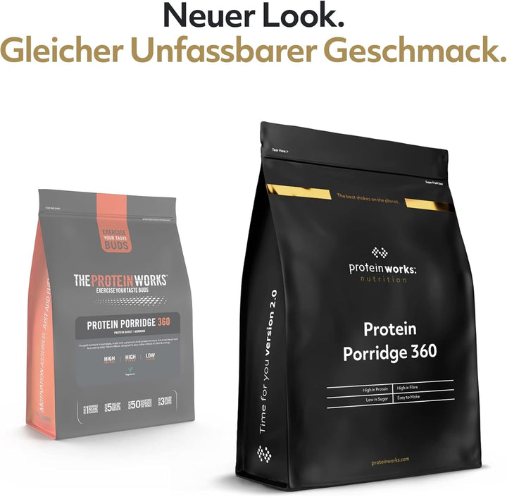 Protein Works - Protein Porridge 360 | Mit Zusätzlichen Vitaminen & Mineralien | Proteinreiches Frühstück | Kalorienarme Haferflocken | 6 Servings | Natürlich | 500G Cereale Naty Shop