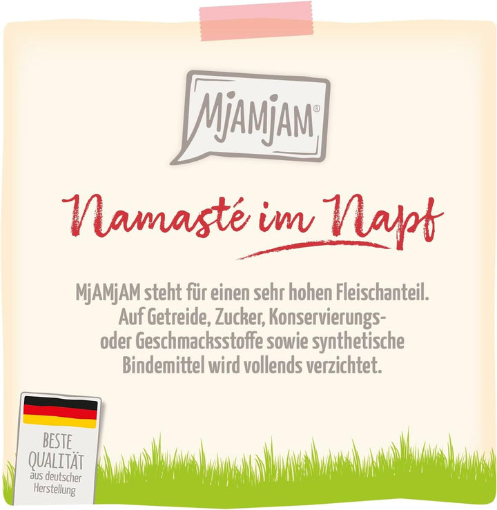 Mjamjam - Hrană umedă premium pentru pisici - Wellness Wellbeing Pack Beef, 12Pack (12 X 125G), fără cereale cu extra carne