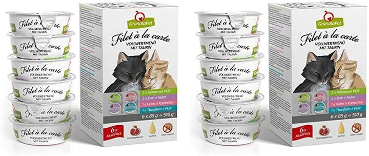 Granatapet Filet À La Carte Pui PUR, hrană umedă pentru pisici, bucăți de file fără cereale, hrană pentru pisici fără zahăr adăugat, conținut ridicat de carne, 6 X 85 G