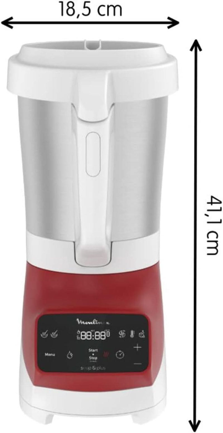 Soup&Plus LM924500 Standmixer, 1100 W, Schüssel 2 L, Edelstahlklingen, 3 Automatische Programme, Manueller Modus, Perfektes Mixen, Suppen, Smoothies, Eussies, Made in France, Soup&Plus Mama si Copilul Naty Shop