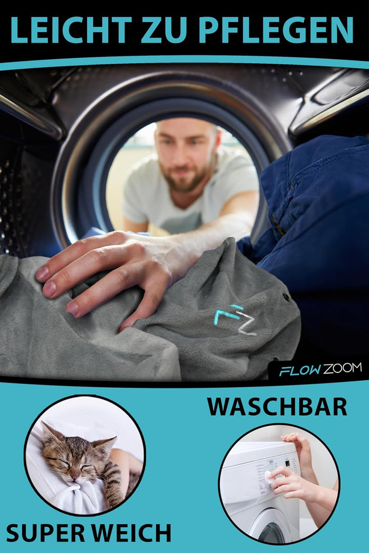 Perna de gât FLOWZOOM AIR gonflabilă cu glugă - pernă de gât pentru avion - pernă de călătorie - pernă de gât gonflabilă rapid pentru călătorie - pernă de avion - pernă de călătorie - pernă de gât pentru adulți (gri) Perne ortopedice cervicale Naty Shop