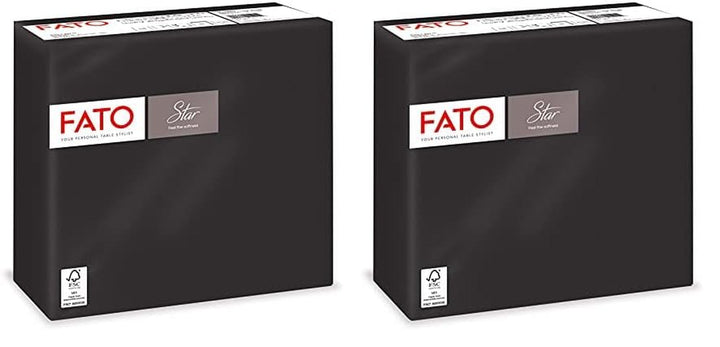 - Șervețele de hârtie de unică folosință, Softness And Softness, pachet de 40 de șervețele, dimensiune 38X38 pliate în 4, 2 straturi, culoare neagră, 100% hârtie din celuloză pură, certificate Fsc (pachet de 2)