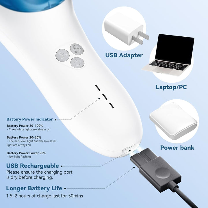 CARER SPARK mașină de tuns păr pentru copii, mașină de tuns păr fără zgomot cu adsorbție în vid pentru copii IPX7 reîncărcabilă cu 2 piepteni de ghidare mașină de tuns profesională sigură Copii - Baie si Skincare Naty Shop