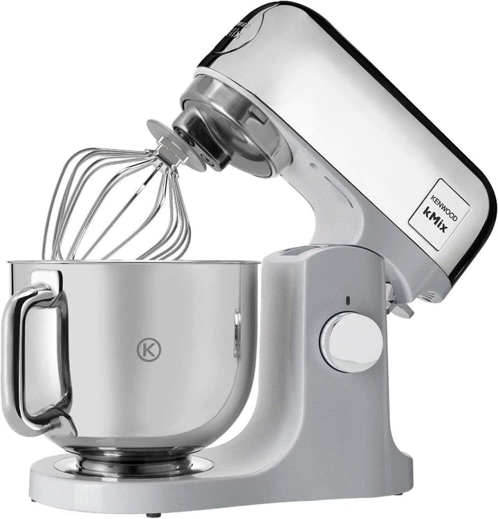 Kenwood Kmix Editions KMX760CH Küchenmaschine, 5 L Edelstahl Schüssel, Safe-Use-Sicherheitssystem, Metallgehäuse, 1000 Watt, Inkl. 3-Teiligem Patisserie-Set Und Spritzschutz, Chrom Mama si Copilul Naty Shop
