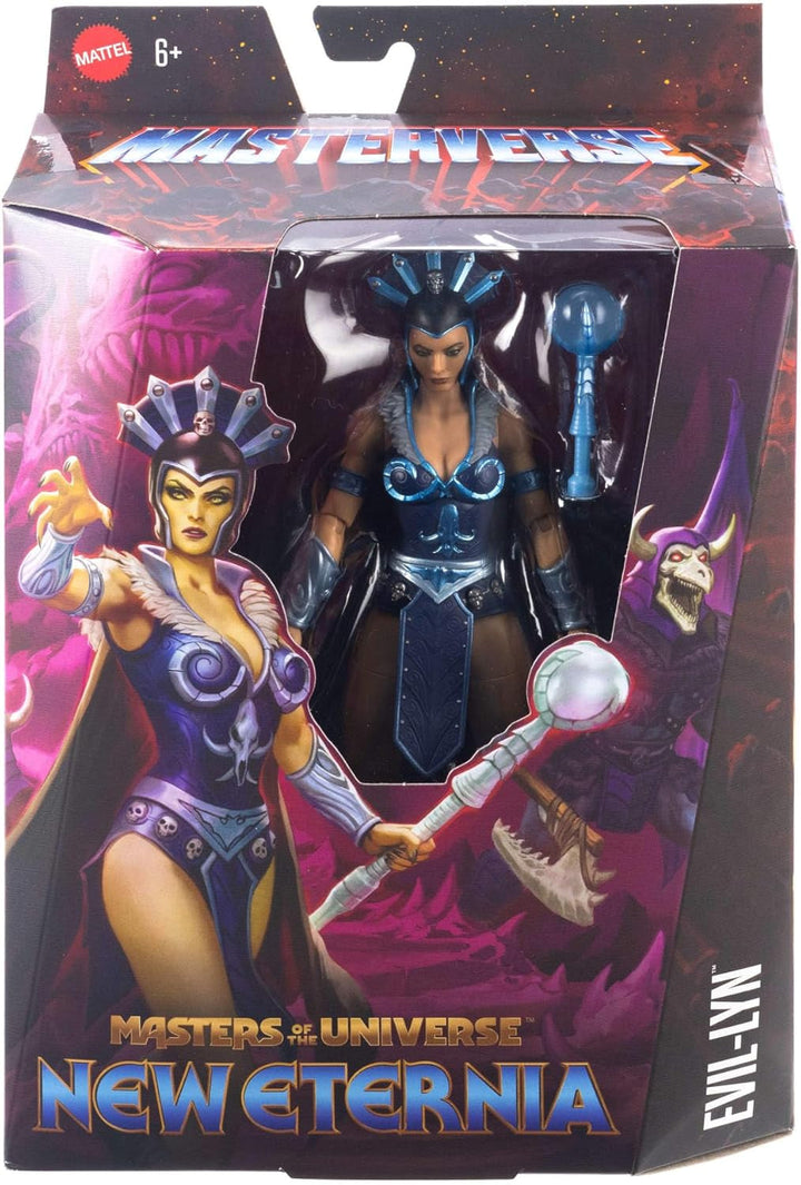 Masters of the Universe Masterverse Action Figure Aprox. 18 Cm înălțime, New Eternia Evil-Lyn, MOTU Toy Villainess, Sorceress, 30 puncte de mișcare, baghetă cu glob de cristal, JBP77 Action figures Naty Shop