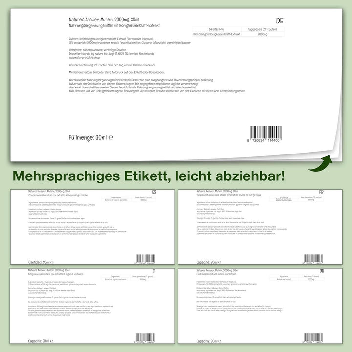 Extract de frunze de mullein, 30 ml, fără alcool Arome Naty Shop