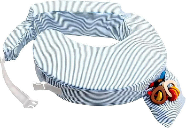 MY BREST FRIEND Baby Wild - Perna americană pentru alăptare, originală, ușor de întreținut Accesorii Hrana si Alaptare Bebe Naty Shop Albastru - alb 57 X 40 X 14 Cm Husa: 100 poliester / umplutura: spuma 100 poliuretan, spumata la rece
