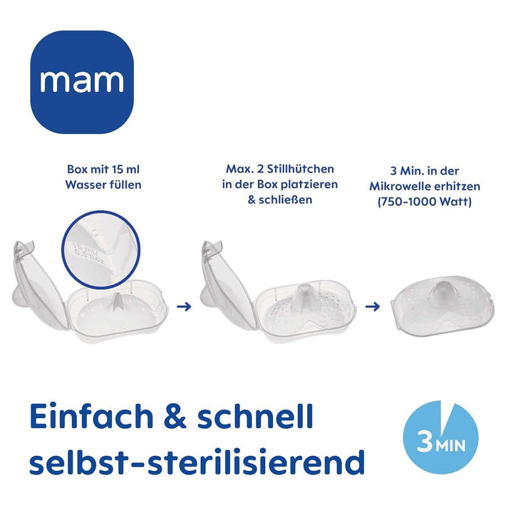 MAM Stillhütchen Größe L (Ø 23 Mm) Im 2Er-Set, Extra Weiche Brusthütchen Zum Schutz Beim Stillen, Brustwarzenschutz Für Maximalen Hautkontakt Zwischen Mutter Und Kind Accesorii Hrana si Alaptare Bebe Naty Shop