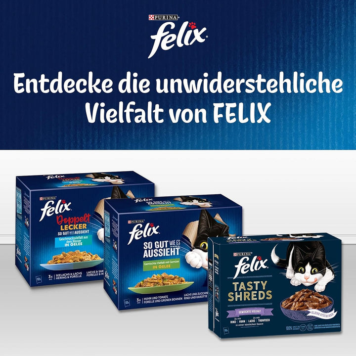 FELIX Sensations Sauces Hrană umedă pentru pisici, Fish Variety Mix, pachet de 6 (6 X 12 pungi a 85G)
