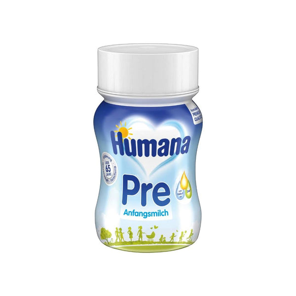Humana Initial Milk Pregatit de băut, de la naștere, Lapte gata de băut pentru sugari, Pe lângă laptele matern sau ca unică pre-aliment, Hrană pentru copii cu DHA și numai lactoză, 24 x 90 ml Naty Shop Default Title