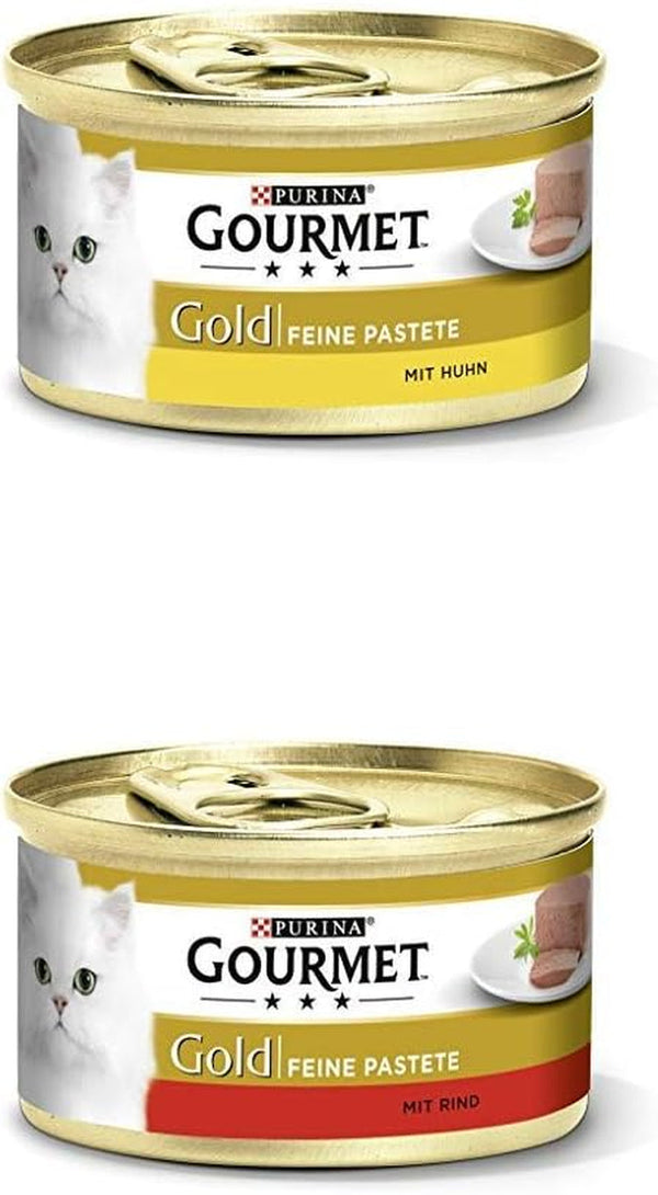 Gold Fine Pâté Hrană umedă pentru pisici, pui și vită, 24 Mix Pack (2 X 12 X 85G)