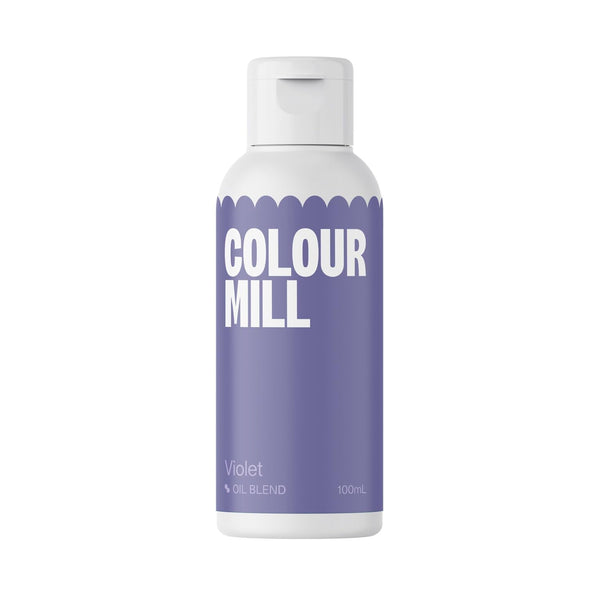 Colorant alimentar pe bază de ulei Colour Mill Blend Violet - Colorant alimentar pentru ciocolată, fondant, brioșe, prăjituri, copt, macaroane - Colorant alimentar pentru decorarea torturilor - 100 ml