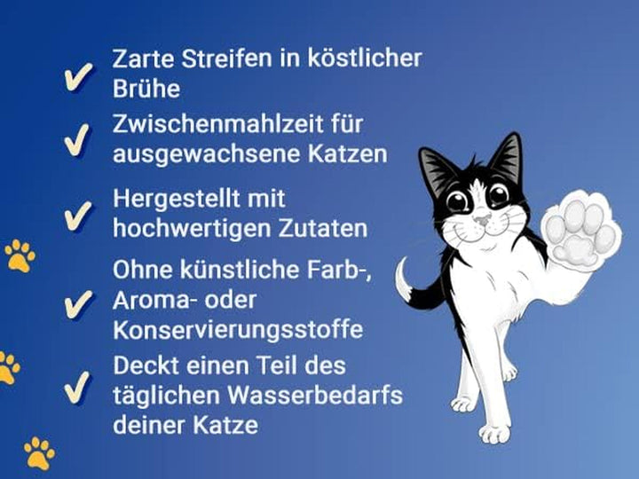 FELIX Soup Tender Strips, supă pentru pisici, varietate de arome de la țară, vită, pui, miel, 8-pachete (8X 6 pachete la 48 de grame)