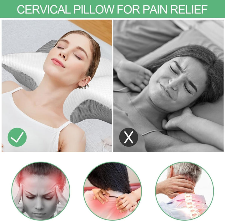 Pernă ortopedică, pernă pentru dureri de gât, pernă din spumă cu memorie, pernă ortopedică pentru gât, pernă ortopedică pentru dormit, pernă ortopedică pentru susținerea gâtului, pernă anti sforăit pentru părți Perne ortopedice cervicale Naty Shop