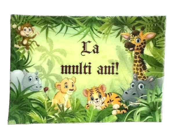 Decoratiune comestibila din zahar, Safari - "La multi ani!" Nati Shop