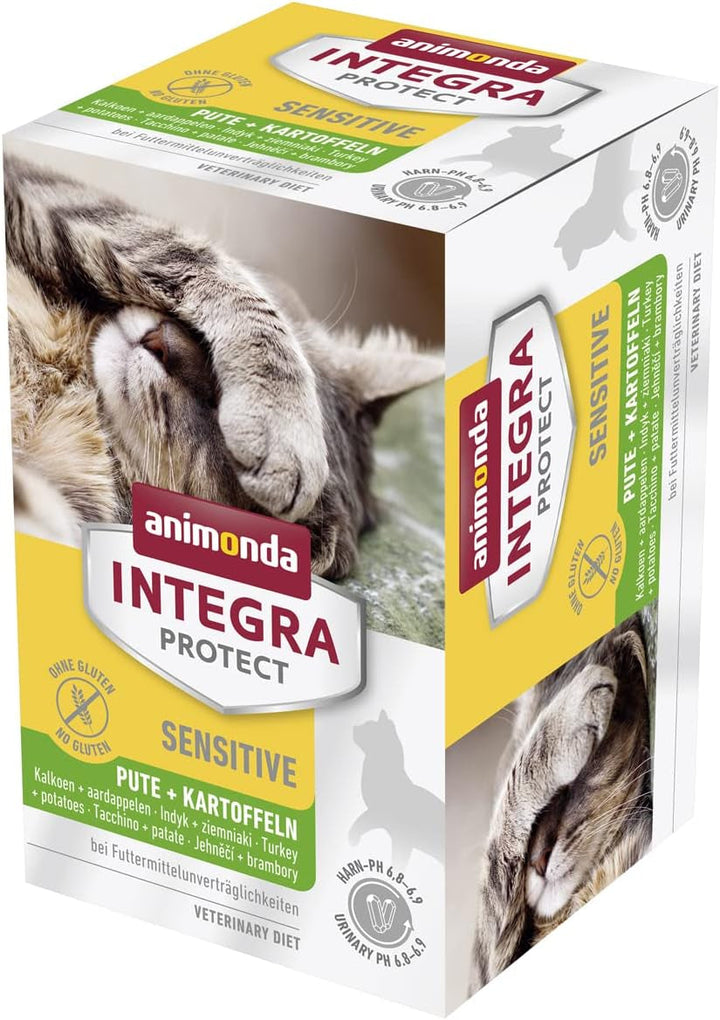 Animonda INTEGRA PROTECT Hrană umedă pentru pisici Sensitive Pure Pork (16 X 100G), recomandată de veterinari pentru alergii alimentare, hrană dietetică dezvoltată de veterinari pentru pisici adulte