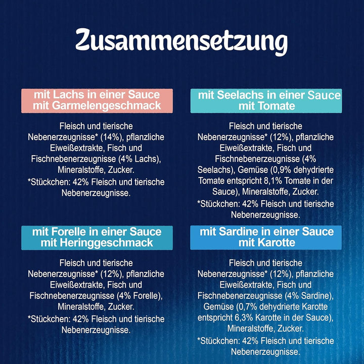 FELIX Sensations Sauces Hrană umedă pentru pisici, Fish Variety Mix, pachet de 6 (6 X 12 pungi a 85G)