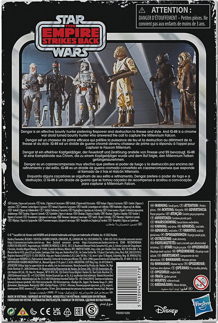 Star Wars Retro Collection Special Bounty Hunter Double Pack Dengar & IG-88, figuri mari de 9,5 cm pentru Star Wars: The Empire Strikes Back Action figures Naty Shop