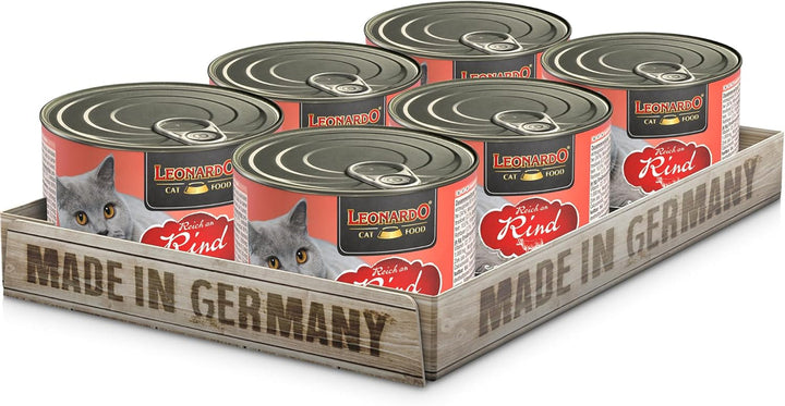 Leonardo Wet Food [6X400G Beef] | Hrană umedă fără cereale pentru pisici | Hrană umedă completă la conservă