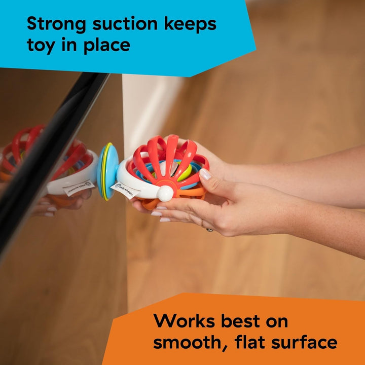 Baby Einstein, jucărie cu rotiță lipicioasă, perfectă pentru călătorii sau deplasări, bază absorbantă pentru fixarea pe suprafețe netede ,1 bucată (pachet de 1) Jucarii Bebe Naty Shop