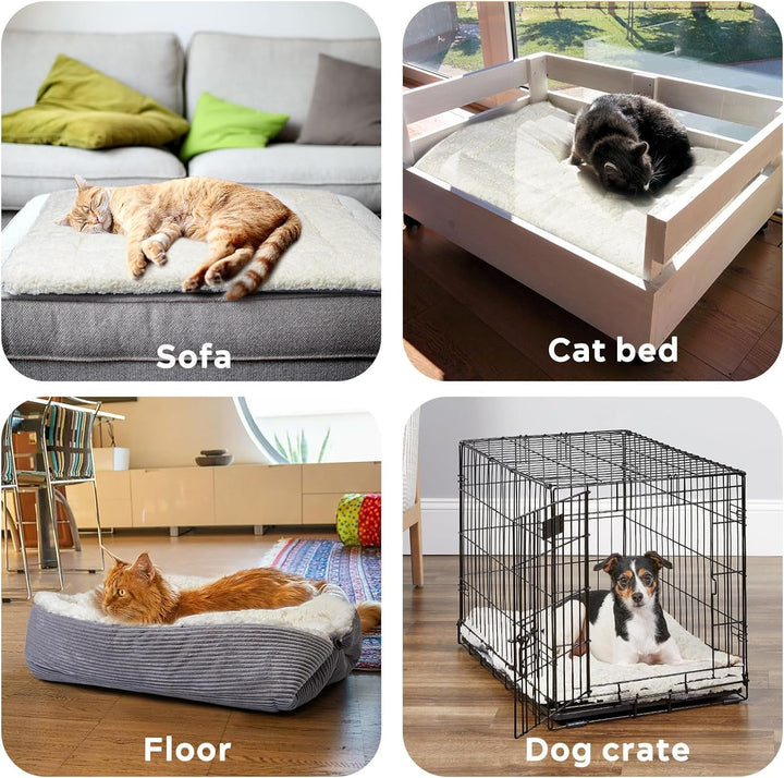 MAIYADUO Pat moale pentru pisici, lavabil, 42 x 38 cm, pat de pluș pentru câini și pisici mici - pernă 2 în 1 pentru pisici, pătură pentru pisici, canapea, cuib pentru pisici