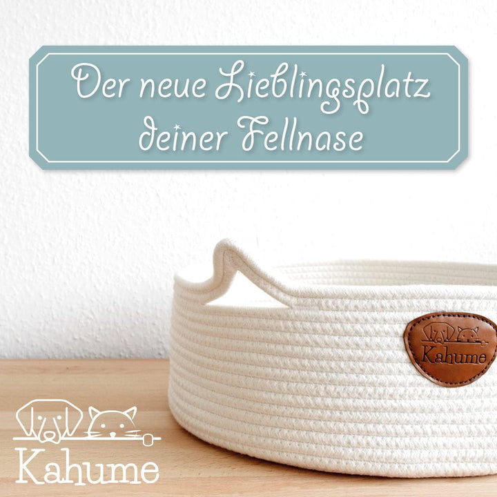 Pat lavabil pentru pisici, coș de dormit pentru pisici din frânghie de bumbac, coș ECO pentru pisici, coș țesut pentru câini, pat pentru pisici, loc de dormit, șezlong, coș de pat pentru animale de companie, pat pentru pisici, alb