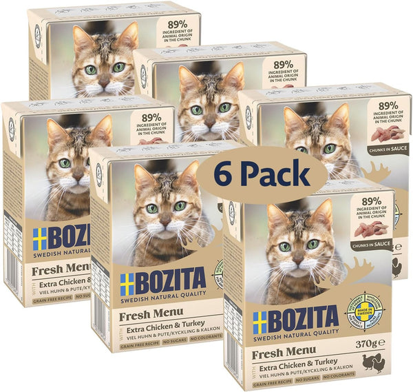 Bozita Mărunțișuri în sos cu pui și curcan Multibox 6X370G în Tetra