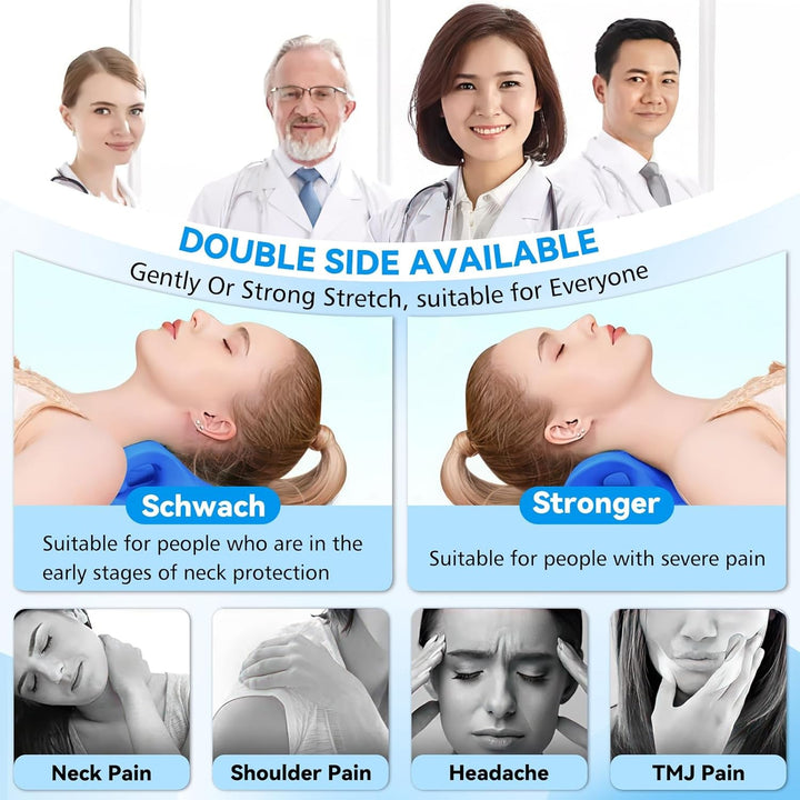 Neck Stretcher 2.0, Cloudy Neck Lefaya Neck Stretcher Orthopaedic Test Winner Neck Stretcher pentru a ușura durerea gâtului Premium Neck Hump Neck Cloud corectează postura (albastru) Perne ortopedice cervicale Naty Shop