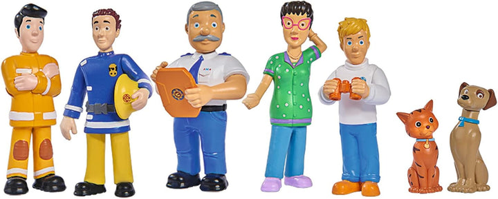 Simba 109252538 - Set de figurine Fireman Sam, 6 piese, 2 asortate, O singură versiune furnizată, 5-7cm figurine de joacă, De la 3 ani Action figures Naty Shop