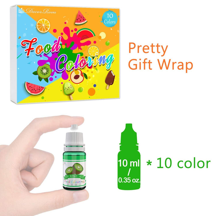 DecorRom, set 10 coloranti alimentari lichizi, 10 x 10 ml Naty Shop