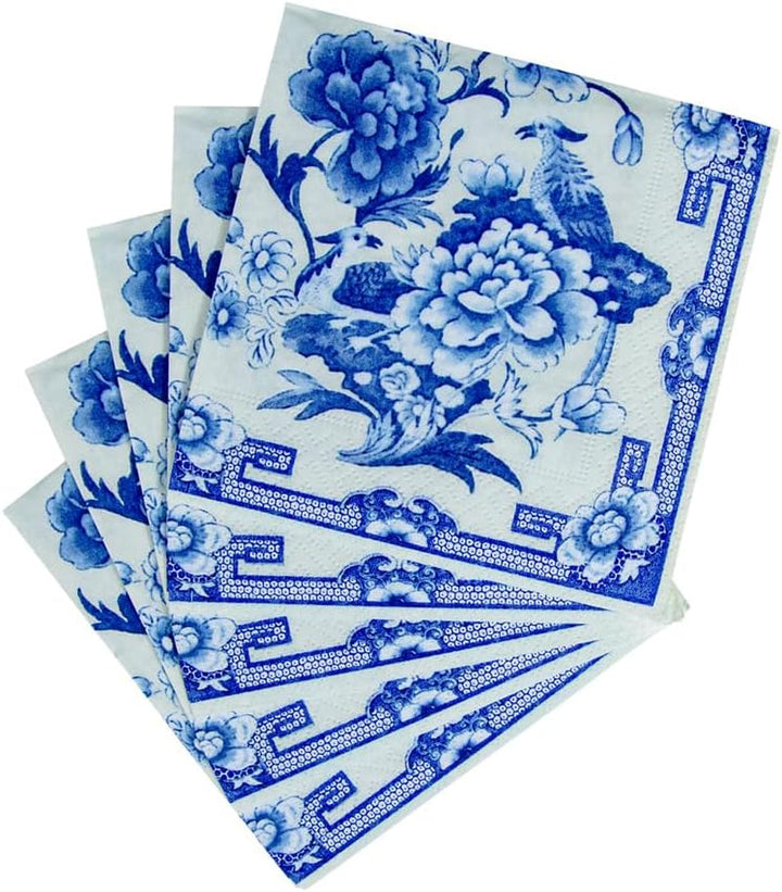 Șervețel de cocktail, albastru/alb