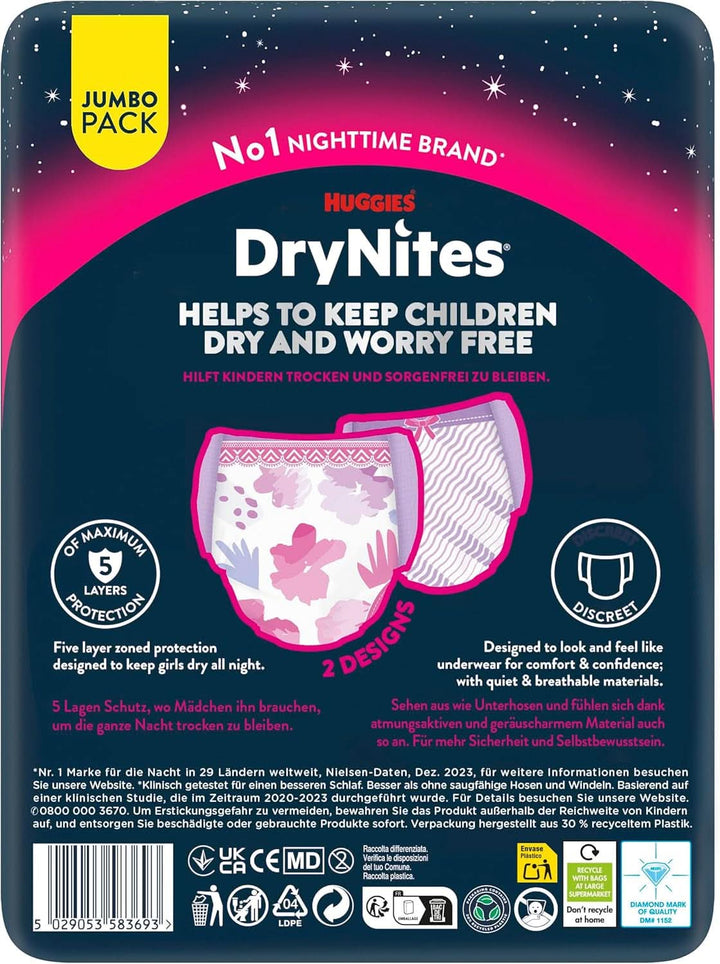 Huggies Drynites Nachtwindeln Bei Bettnässen, Für Mädchen Ab 13 Bis Ca. 17 Jahre (48-60 KG), 33 Stück (3X11), Jumbo-Monatspack, Windel-Pants XL Accesorii Hrana si Alaptare Bebe Naty Shop