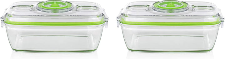 Set de recipiente din sticlă pentru păstrarea alimentelor Princess cu sigilator de vid portabil - inclusiv pompă de vid electrică, cablu de încărcare USB, 2 recipiente pentru gătit și alimente, 2 capace fără BPA, 492985 Cutii depozitare alimente Naty Shop 2X borcan de sticlă de 1,1 litri