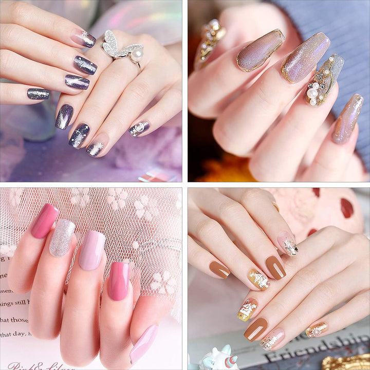 200 bucăți vârfuri de unghii false, 10 mărimi unghii artificiale acrilice cu împingător de cuticule și cutie transparentă pentru femei și fete (naturale și transparente)