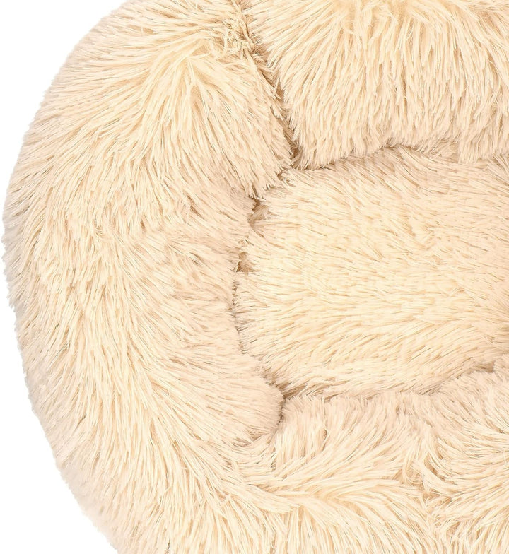 Pat pentru pisici Queta, pat minunat pentru animale de companie, pat pentru câini mici, pat rotund și moale, pat pentru pisici (50 cm, bej)