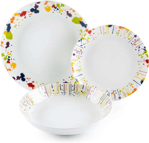 Excelsa Dripping Tellerservice, 18-Teilig, Porzellan Seturi vesela masa Naty Shop Geschirrservice