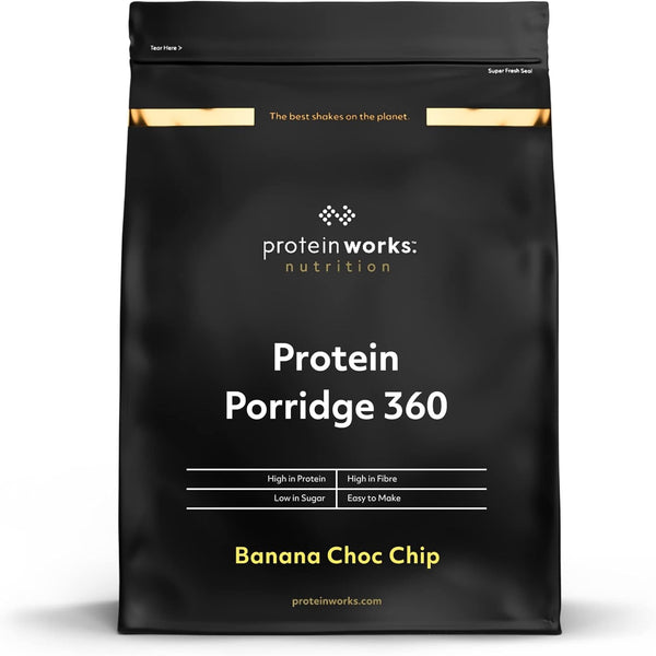 Protein Works - Protein Porridge 360 | Mit Zusätzlichen Vitaminen & Mineralien | Proteinreiches Frühstück | Kalorienarme Haferflocken | 6 Servings | Banane-Schoko-Chip | 500G Cereale Naty Shop Default Title